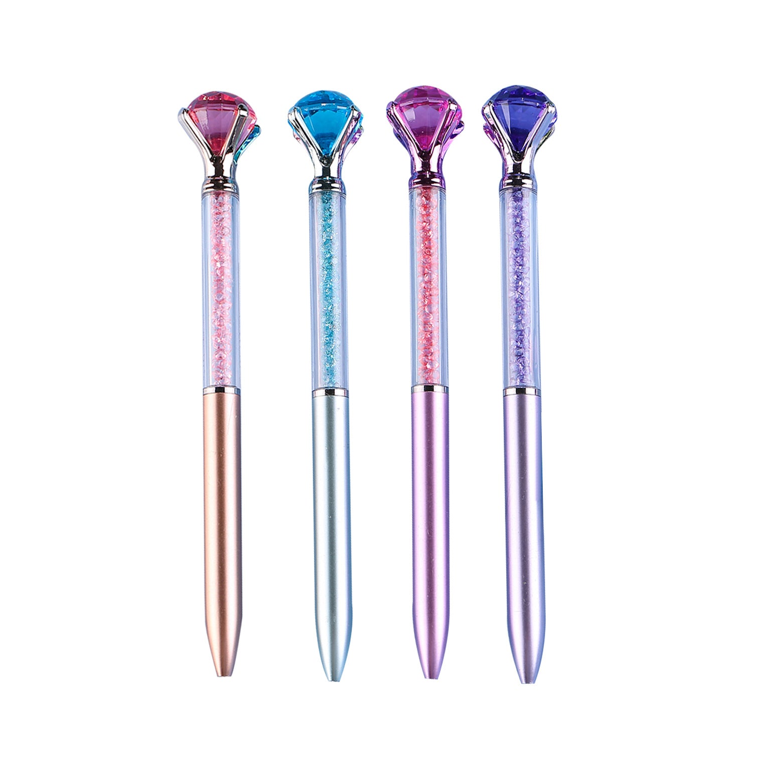 Wholesale Imitation Metal Rod Large Diamond Colored Crystal Quicksand Broken Diamond Plastic Ballpoint Pen
